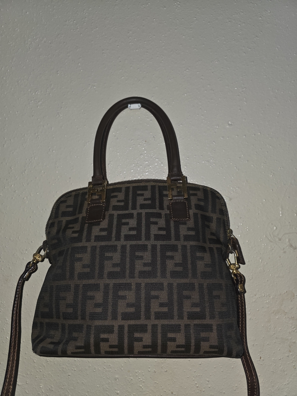 Fendi Brown Zucca Canvas Top-Handle Bag - Picture 10 of 10